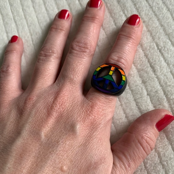 rainbow peace ring🌈☮️ - Picture 5 of 7